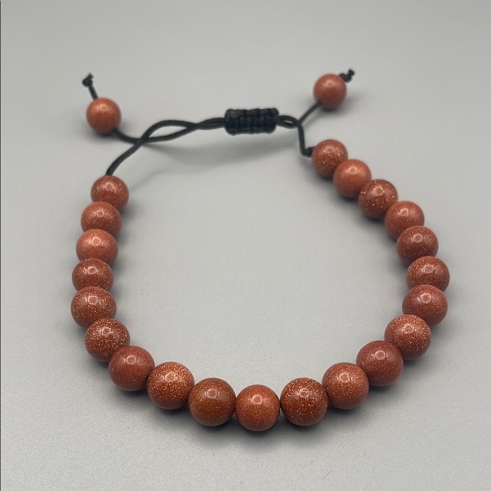 Adjustable Brown Beaded Bracelet